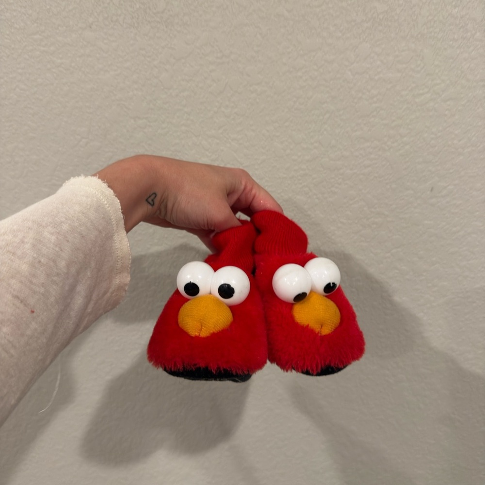 Sesame Street Elmo Red and Yellow Kids Slippers